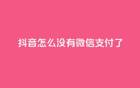 抖音怎么没有微信支付了 - 抖音为何移除了微信支付功能?! 第1张 抖音怎么没有微信支付了 - 抖音为何移除了微信支付功能?! 第1张